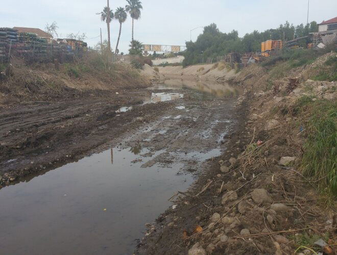 Photo of the Chollas Creek channel after cleanup